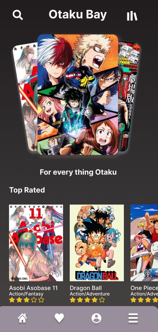 Anime Streaming App Design interface preview