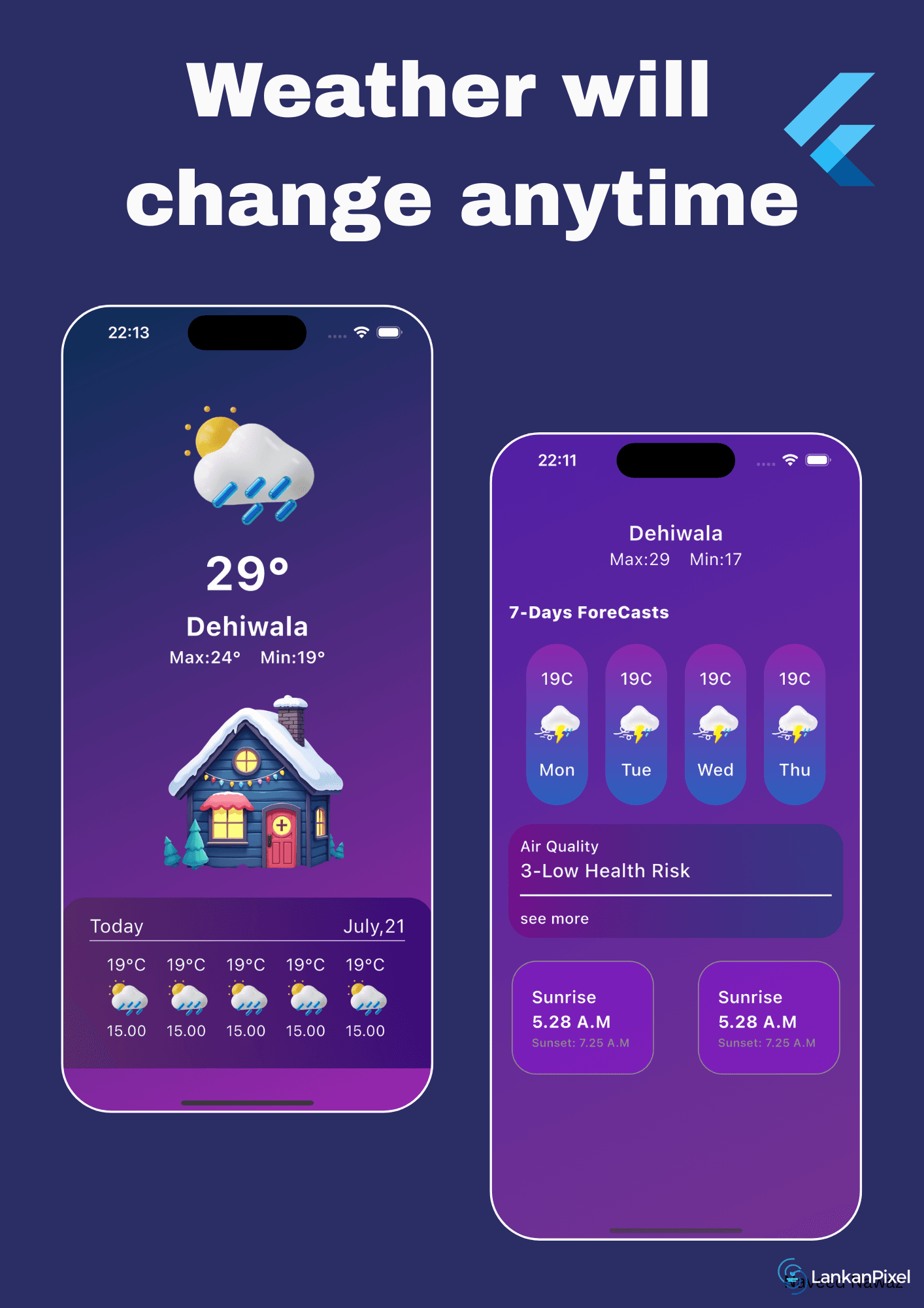 Mobile Weather App interface preview