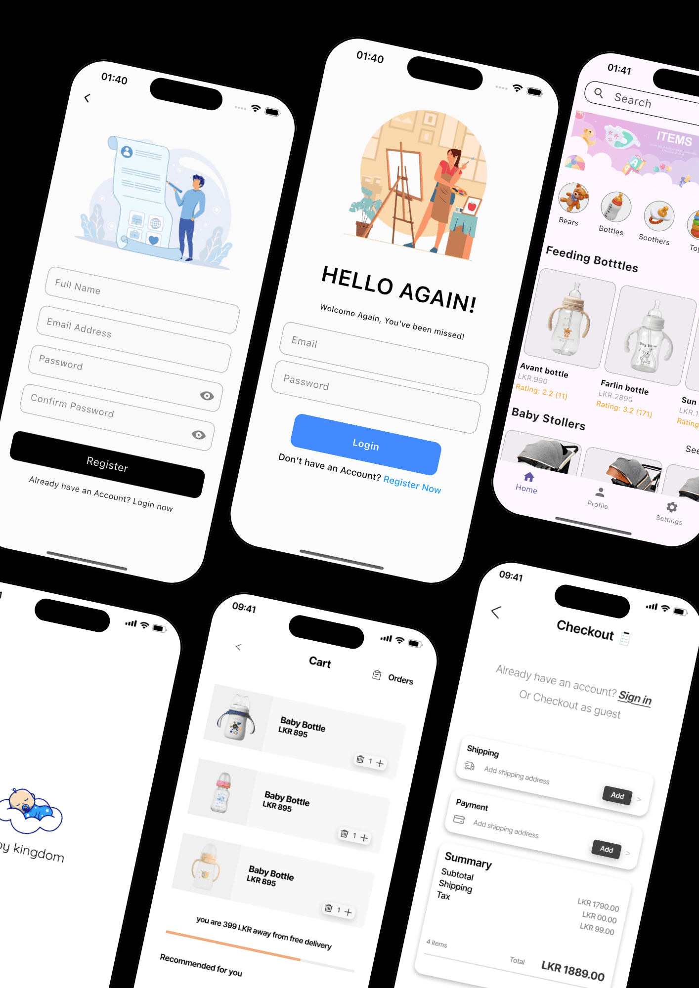 Mobile E-Commerce App interface preview