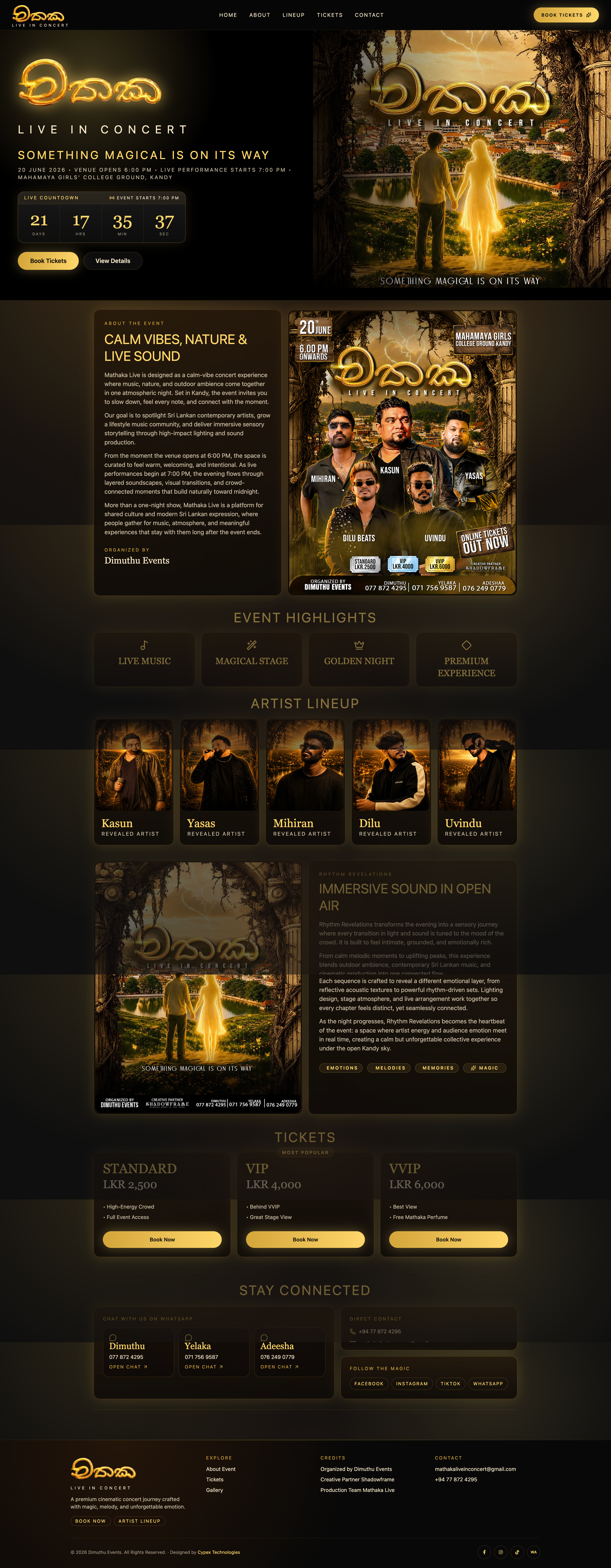 Dimuthu Events interface preview